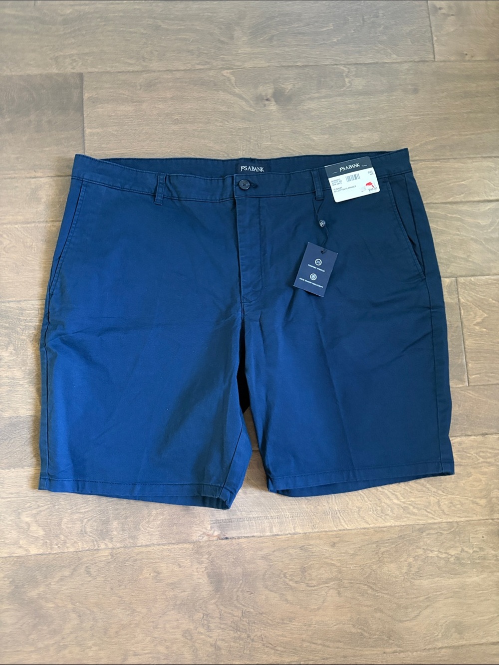 NWT Jos. A. Bank Tailored Fit Cotton Shorts Navy Flat-Front Men's 42